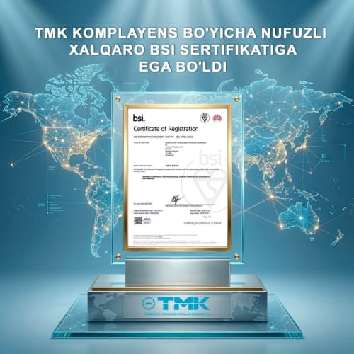 “O‘zTMK” AJga korrupsiyaga qarshi boshqaruv tizimi bo‘yicha xalqaro sertifikat berildi