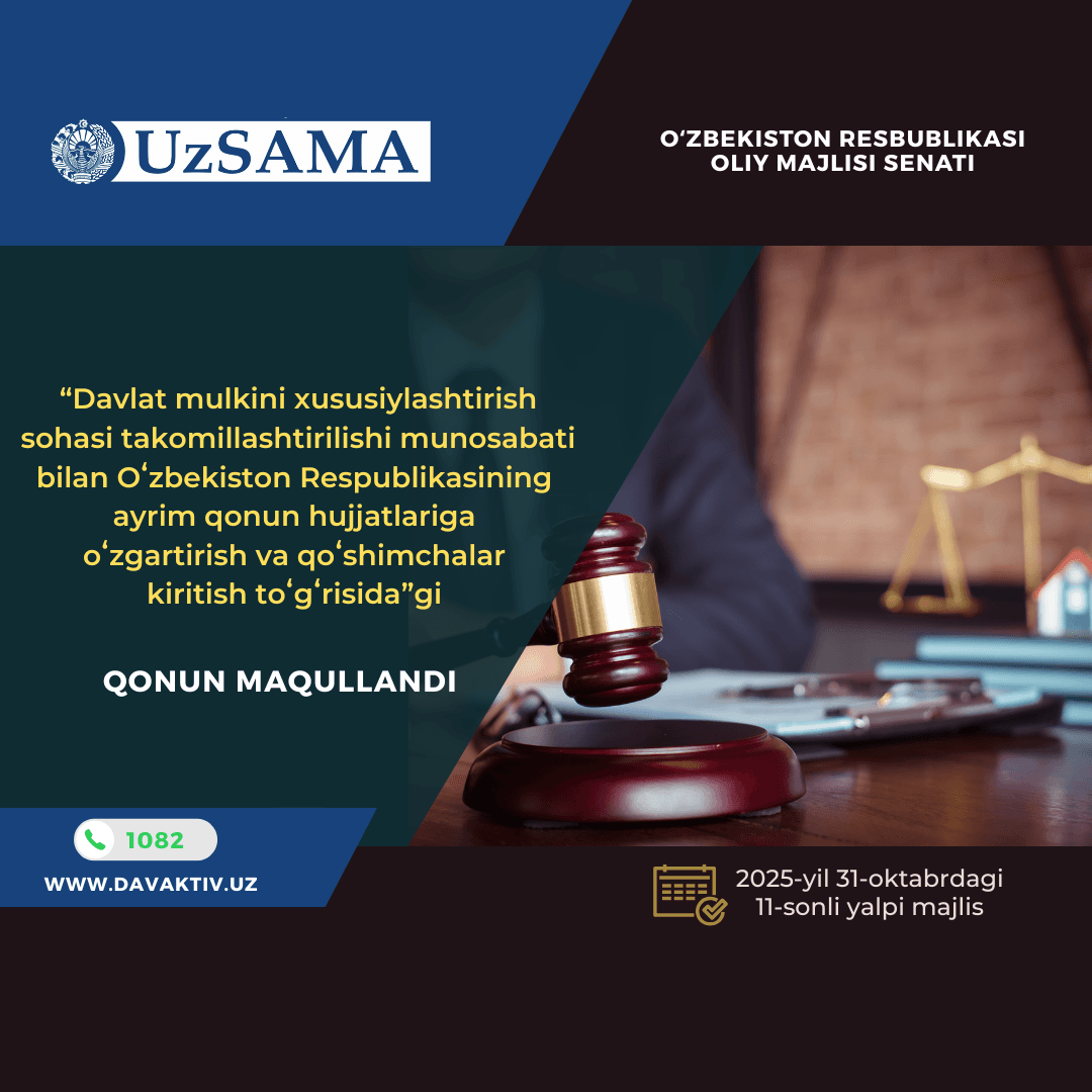 Davlat mulkini xususiylashtirish sohasi takomillashtirilmoqda